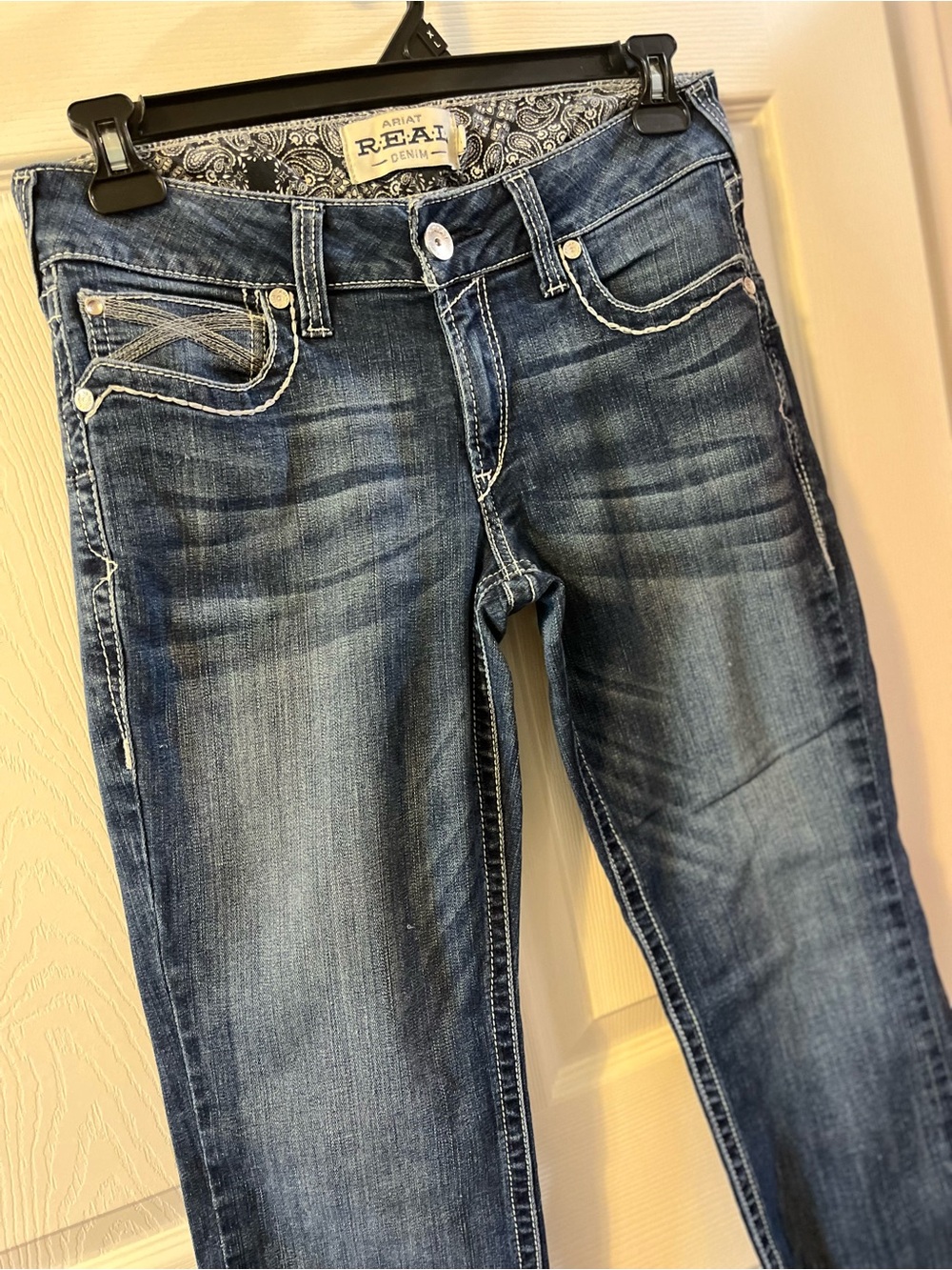 Ariat Real Women's Mid Rise Stretch Ivy Stackable Straight Leg Jeans - Dresden - Picture 7 of 16